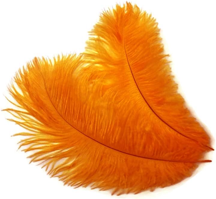 1/2 Lb - 17-19" Orange Large Ostrich Drab Feathers Wholesale (Bulk)