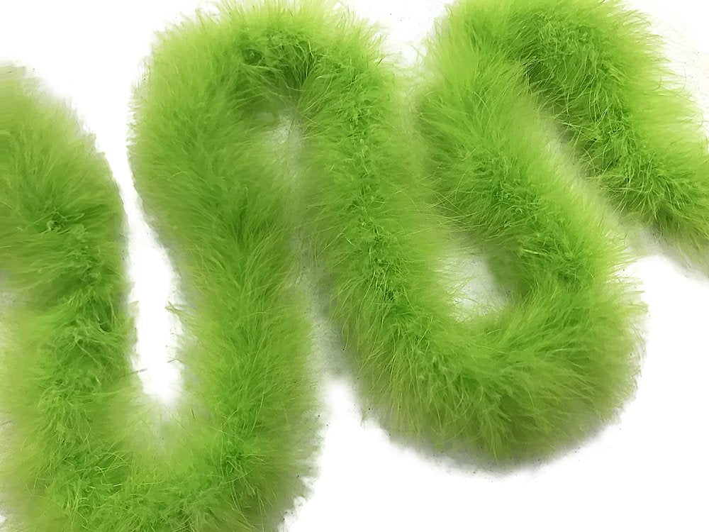 2 Yards - Lime Green Turkey Medium Weight Marabou Feather Boa 25 Gram