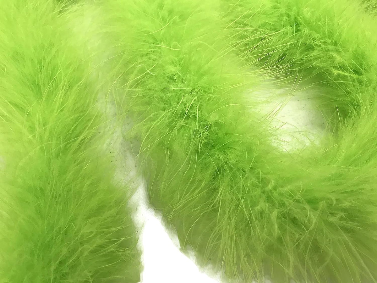 2 Yards - Lime Green Turkey Medium Weight Marabou Feather Boa 25 Gram