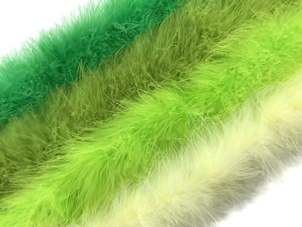 2 Yards - Lime Green Turkey Medium Weight Marabou Feather Boa 25 Gram