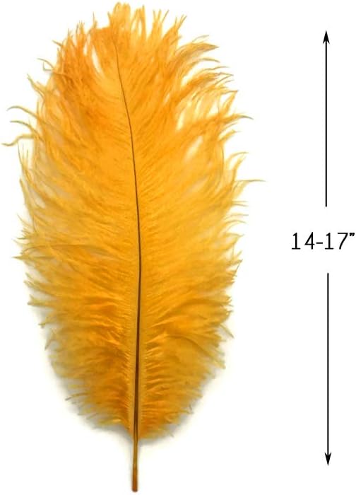 1/2 lb. - 14-17" Golden Yellow Ostrich Large Body Drab Wholesale Feathers (Bulk)