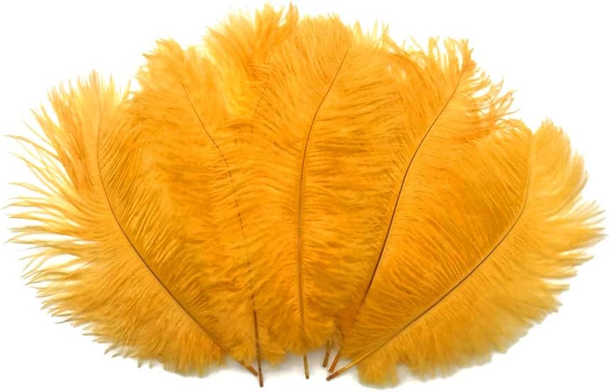 1/2 lb. - 14-17" Golden Yellow Ostrich Large Body Drab Wholesale Feathers (Bulk)