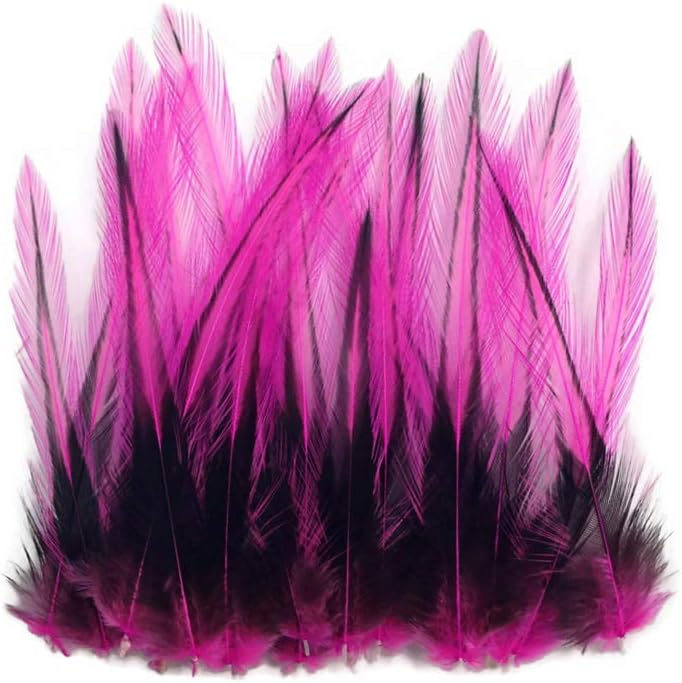 10 Pieces - Hot Pink Dyed BLW Laced Short Rooster Cape Whiting Farms Feathers