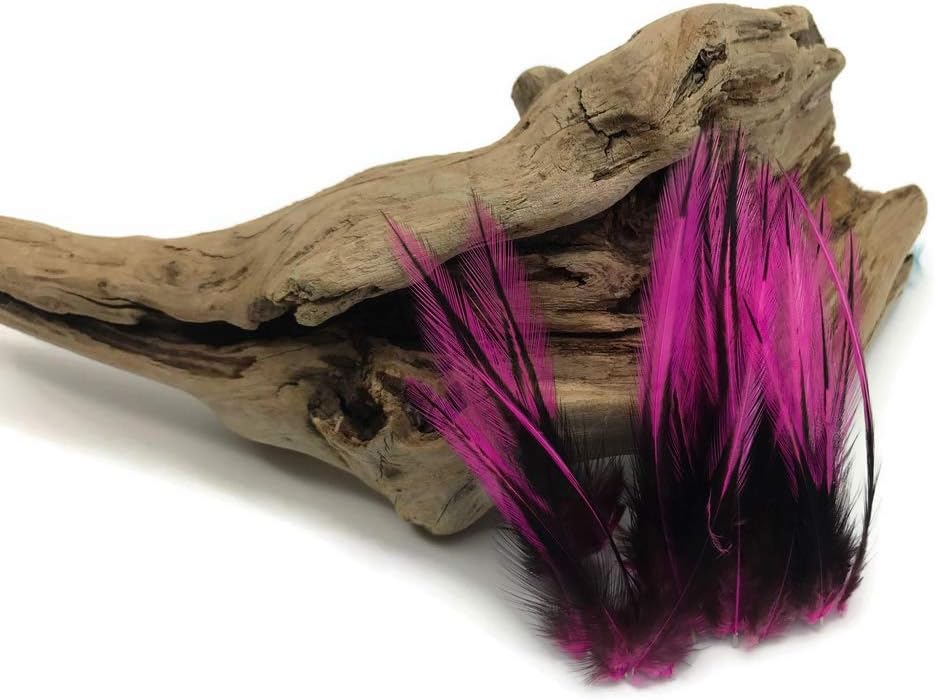 10 Pieces - Hot Pink Dyed BLW Laced Short Rooster Cape Whiting Farms Feathers