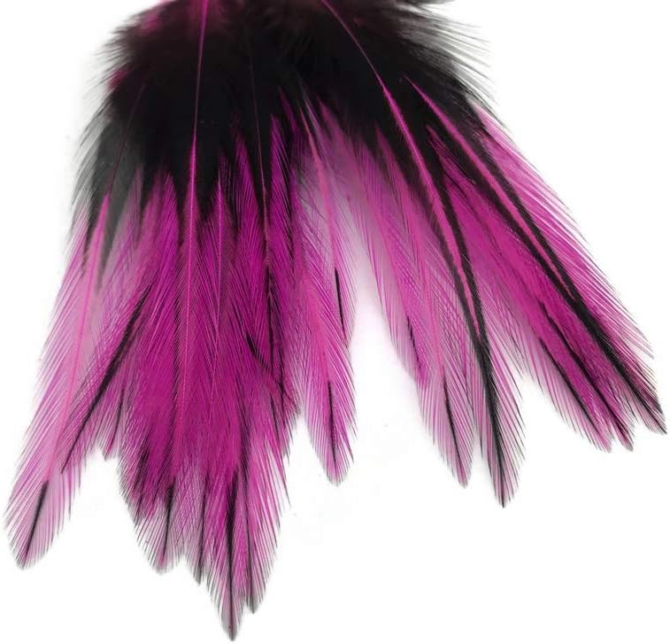 10 Pieces - Hot Pink Dyed BLW Laced Short Rooster Cape Whiting Farms Feathers