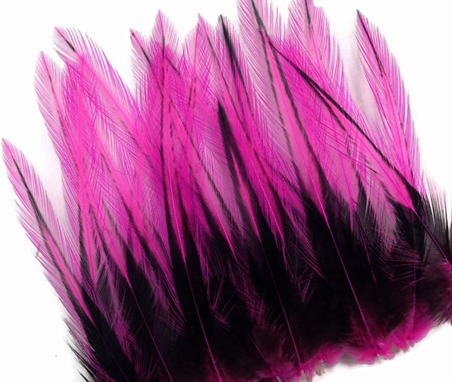 10 Pieces - Hot Pink Dyed BLW Laced Short Rooster Cape Whiting Farms Feathers