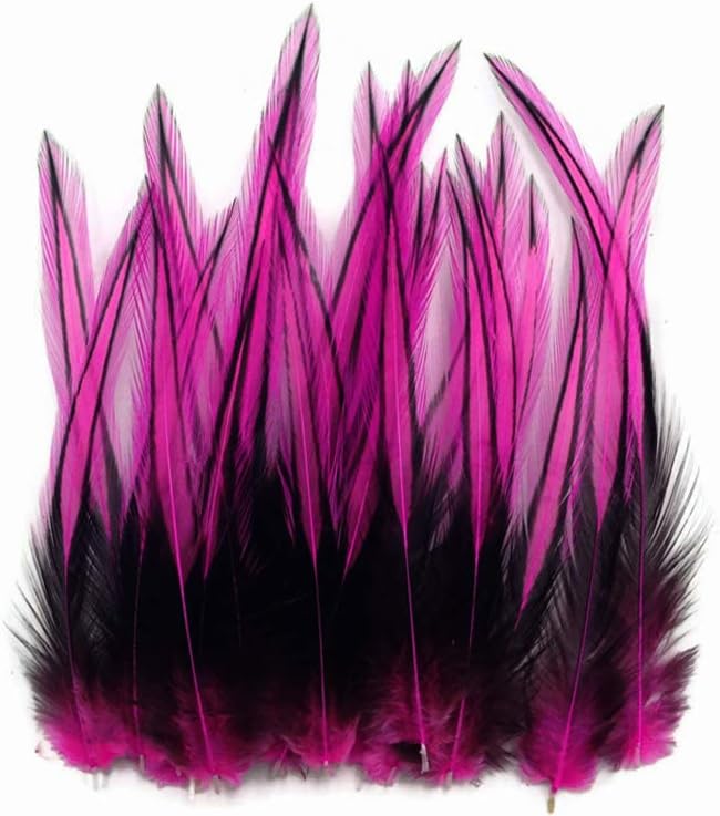 10 Pieces - Hot Pink Dyed BLW Laced Long Rooster Cape Whiting Farms Feathers