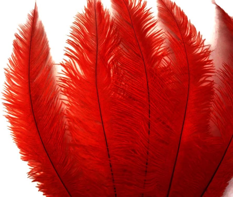1/2 Lb. - Red Mini Spads Ostrich Wholesale Chick Body Feathers (Bulk)
