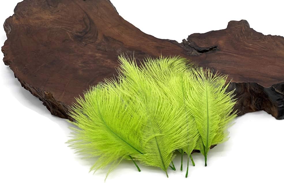 Wholesale Pack - Lime Green Ostrich Small Confetti Feathers (Bulk)