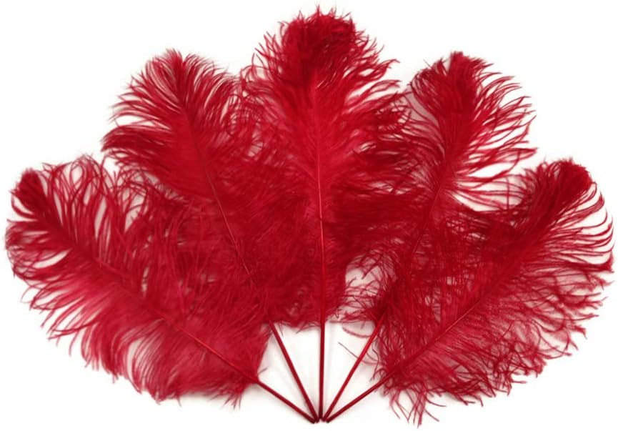 1/2 Lb - 12-16" Red Ostrich Tail Wholesale Fancy Feathers (Bulk)