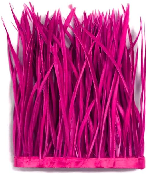 1 Yard - Hot Pink Goose Biots Stripped Wing Wholesale Feather Trim