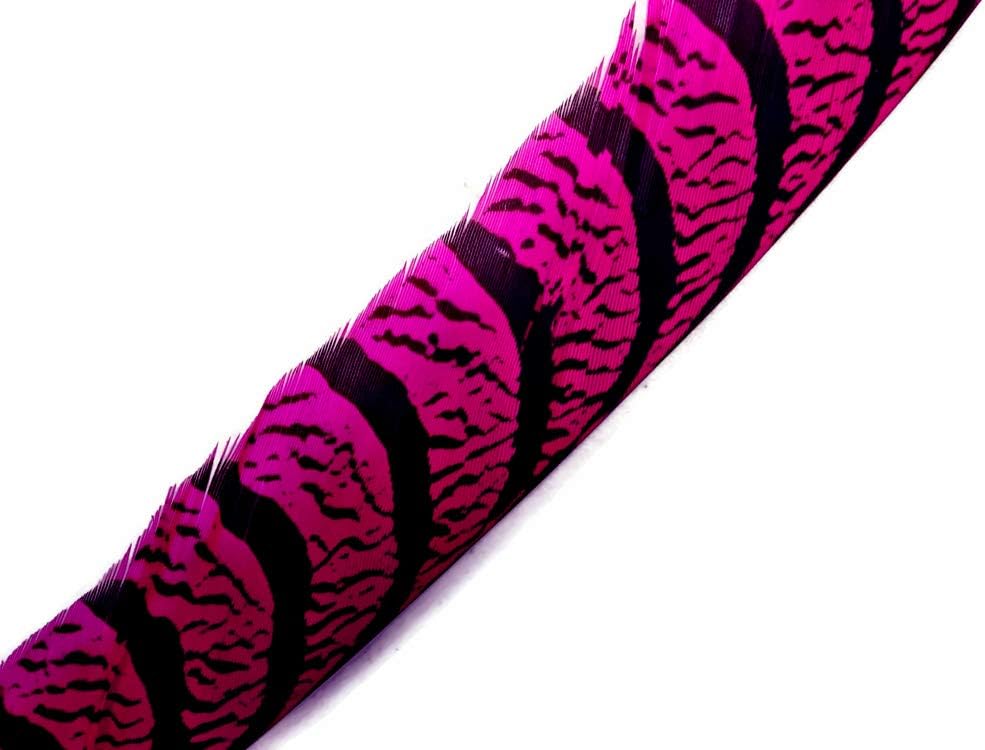 5 Pieces - 30-35" Hot Pink Zebra Lady Amherst Pheasant Tail Super Long Feathers