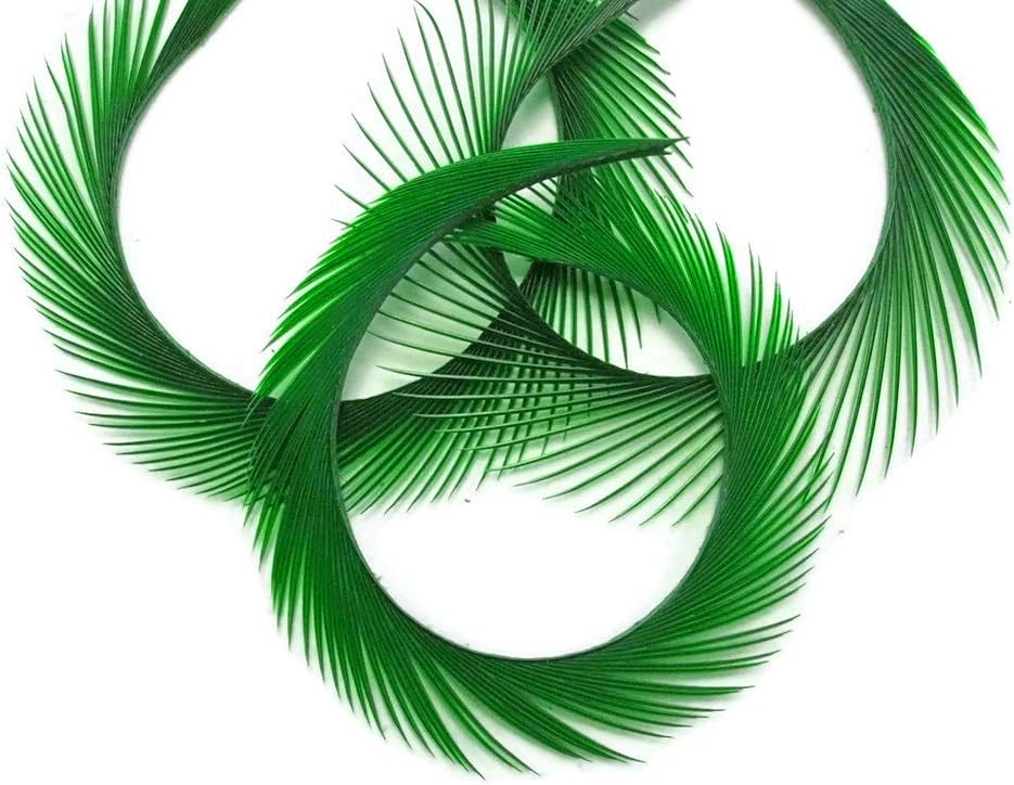 1 Yard - Kelly Green Goose Biots Stripped Wing Wholesale Feather Trim
