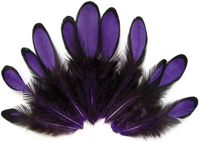 1 Dozen - Purple Whiting Farms Laced Hen Saddle Feathers
