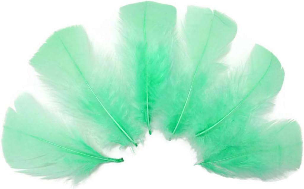 1 Pack - Aqua Green Dyed Turkey T-Base triangle Body Plumage Feathers 0.50 Oz.
