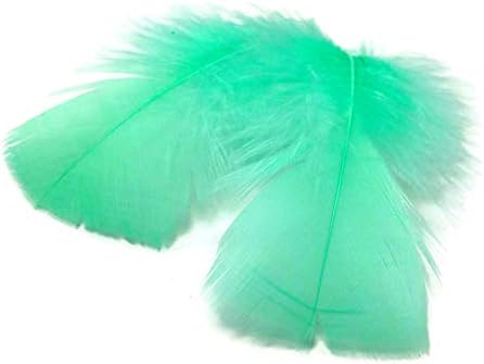 1 Pack - Aqua Green Dyed Turkey T-Base triangle Body Plumage Feathers 0.50 Oz.