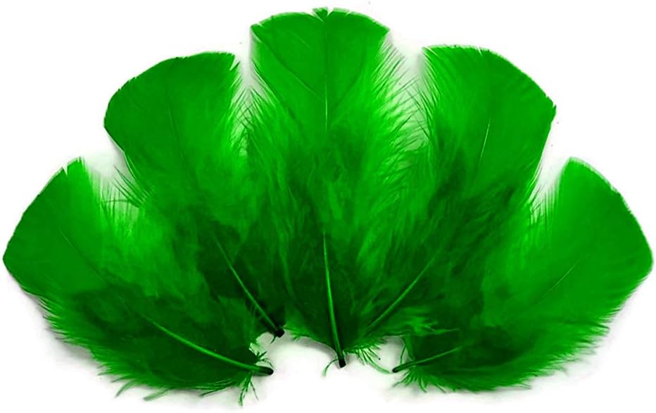 1/4 lbs. - Kelly  Green Turkey T-Base Plumage Wholesale Feathers (Bulk)
