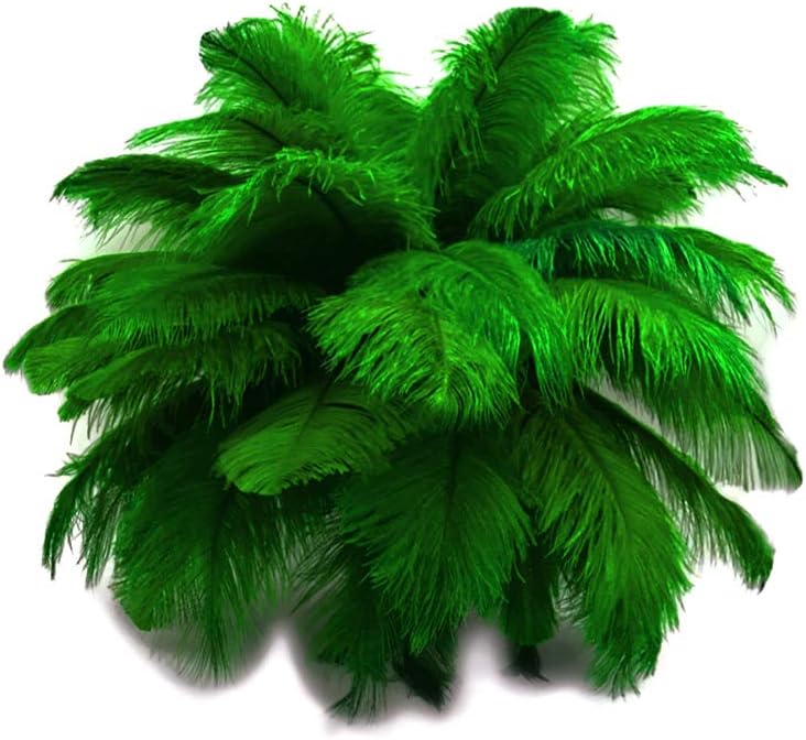 10 Pieces - 14-17" Kelly Green Ostrich Dyed Drab Body Feathers