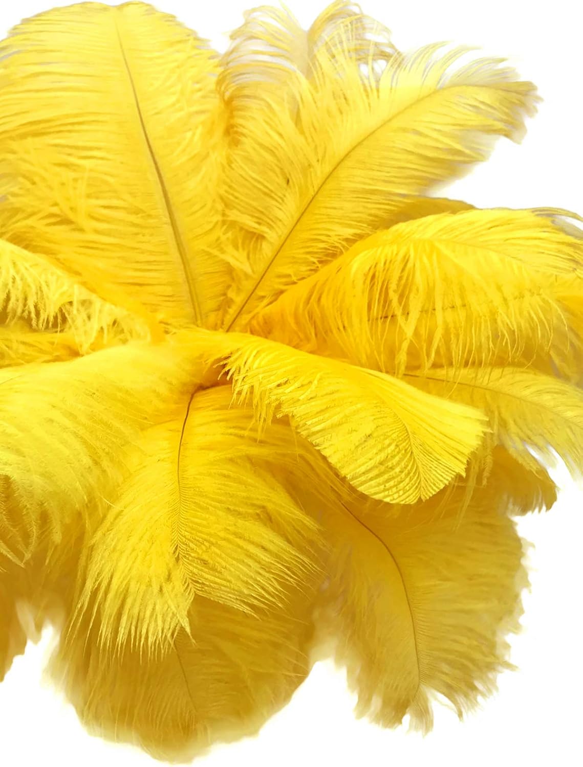 1/2 lb. - 14-17" Yellow Ostrich Large Body Drab Wholesale Feathers (Bulk)