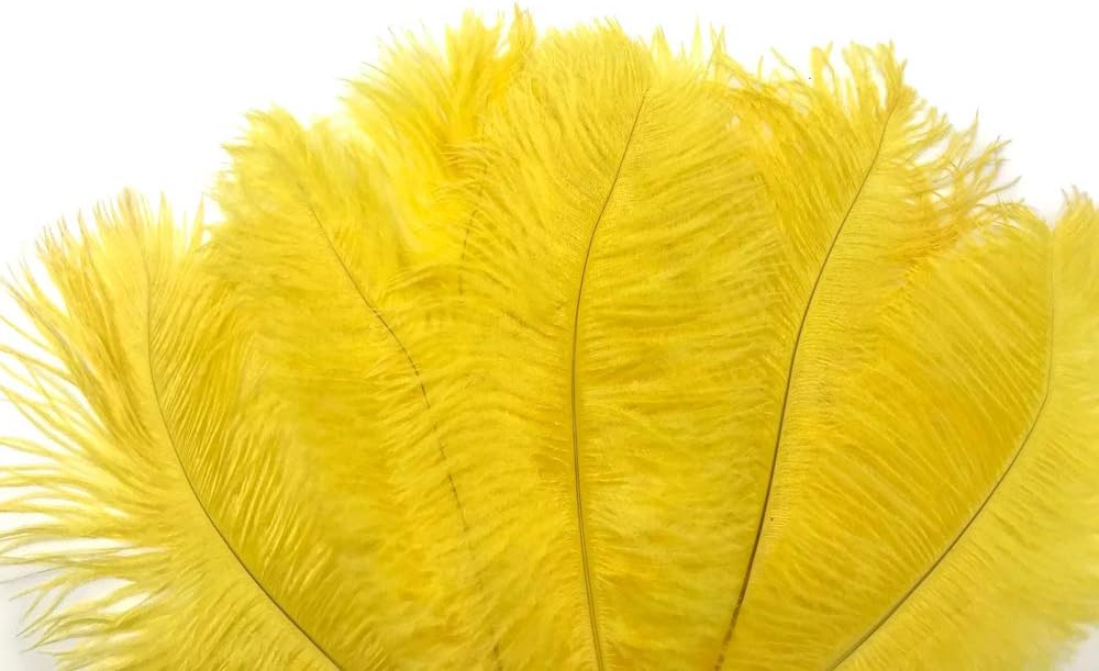 1/2 lb. - 14-17" Yellow Ostrich Large Body Drab Wholesale Feathers (Bulk)