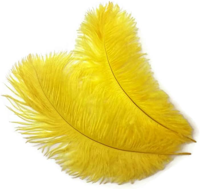 1/2 lb. - 14-17" Yellow Ostrich Large Body Drab Wholesale Feathers (Bulk)