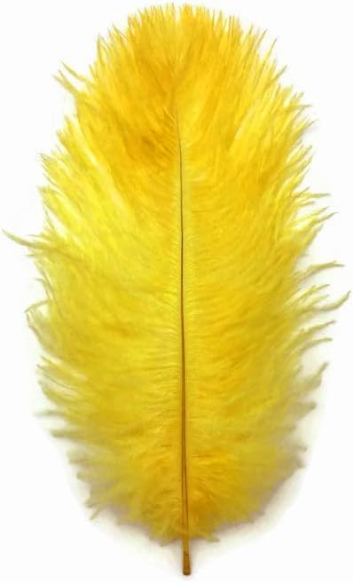 1/2 lb. - 14-17" Yellow Ostrich Large Body Drab Wholesale Feathers (Bulk)