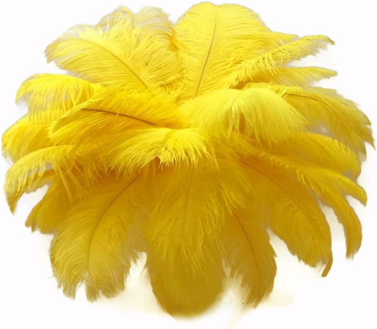 1/2 lb. - 14-17" Yellow Ostrich Large Body Drab Wholesale Feathers (Bulk)