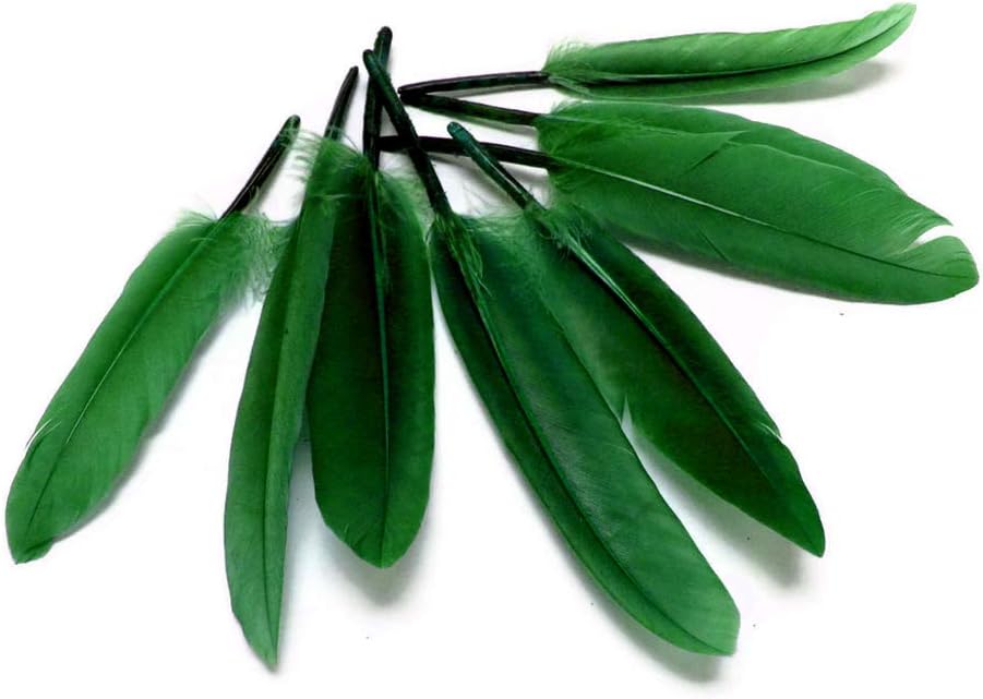 1 Pack - Kelly Green Dyed Duck Cochettes Loose Wing Quill Feather 0.30 Oz.