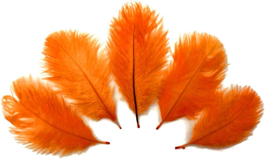 1 Pack - Orange Ostrich Small Confetti Feathers 0.3 Oz