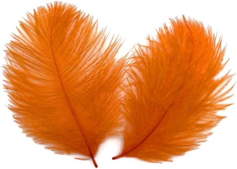 1 Pack - Orange Ostrich Small Confetti Feathers 0.3 Oz