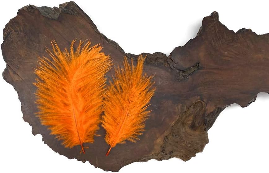 1 Pack - Orange Ostrich Small Confetti Feathers 0.3 Oz