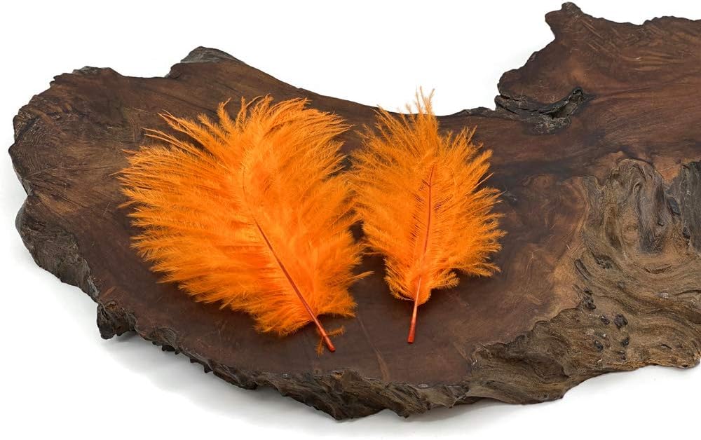 Wholesale Pack - Orange Ostrich Small Confetti Feathers (Bulk)