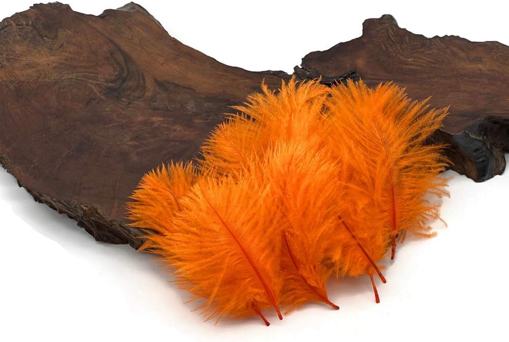 Wholesale Pack - Orange Ostrich Small Confetti Feathers (Bulk)