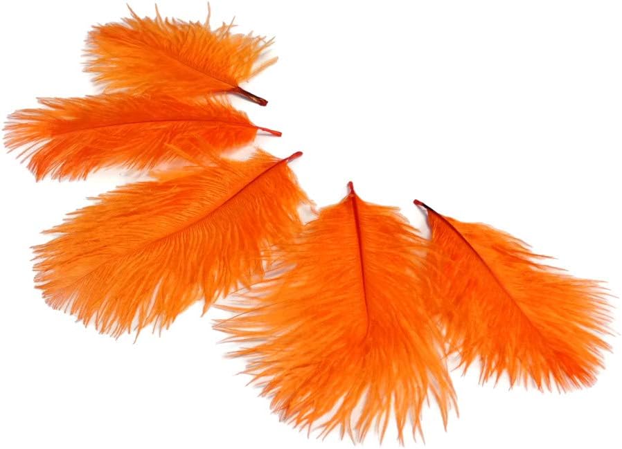1 Pack - Orange Ostrich Small Confetti Feathers 0.3 Oz