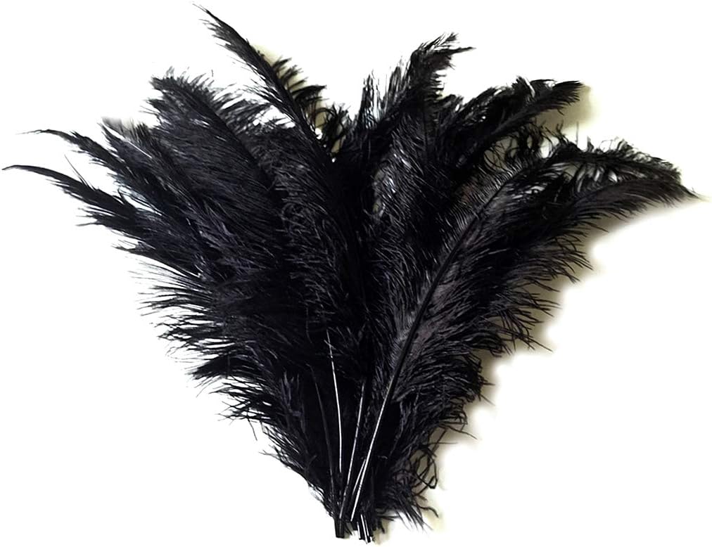 1/2 Lb - Black Large Ostrich Spads Wholesale Feathers 20-28" (Bulk)