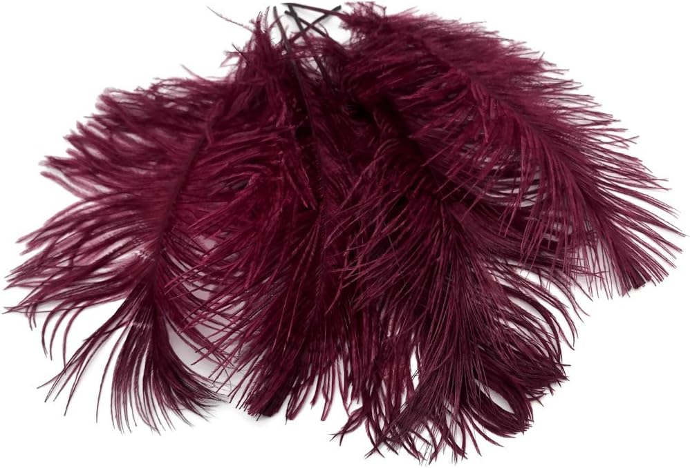 1/2 Lb - 12-16" Burgundy Ostrich Tail Wholesale Fancy Feathers (Bulk)