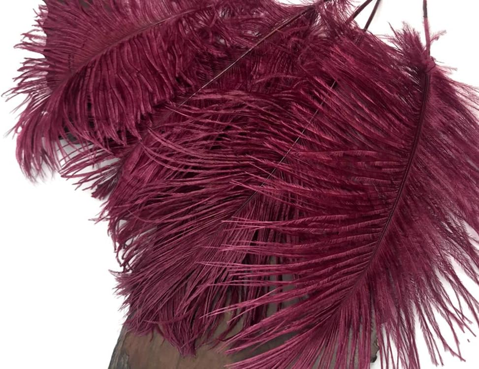 1/2 Lb - 12-16" Burgundy Ostrich Tail Wholesale Fancy Feathers (Bulk)