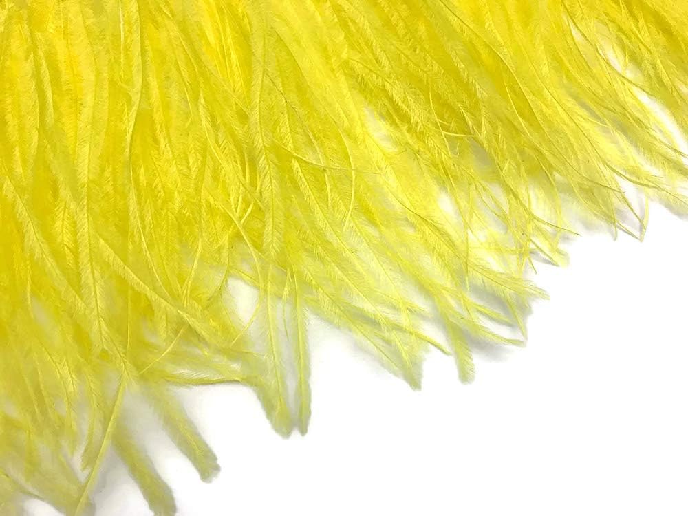 1 Yard - Yellow Ostrich Fringe Trim Wholesale Feather (Bulk)