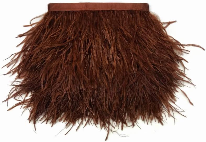 1 Yard - Brown Ostrich Fringe Trim Wholesale Feather (Bulk)