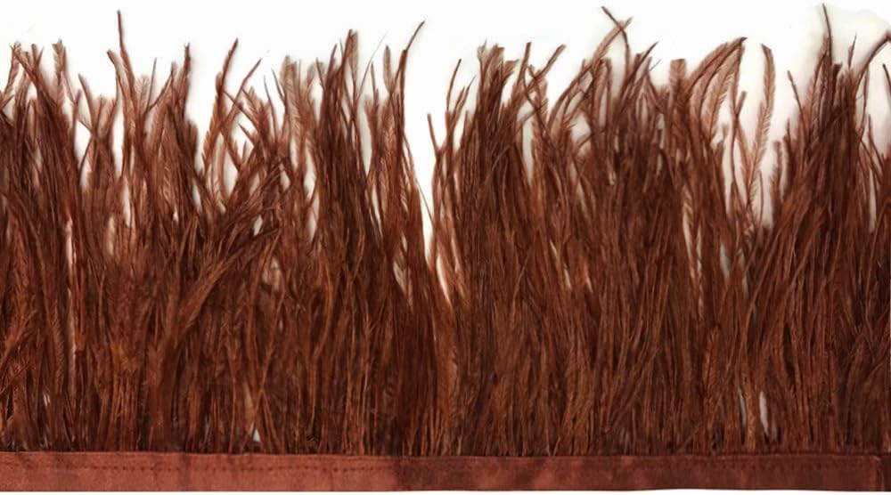 1 Yard - Brown Ostrich Fringe Trim Wholesale Feather (Bulk)