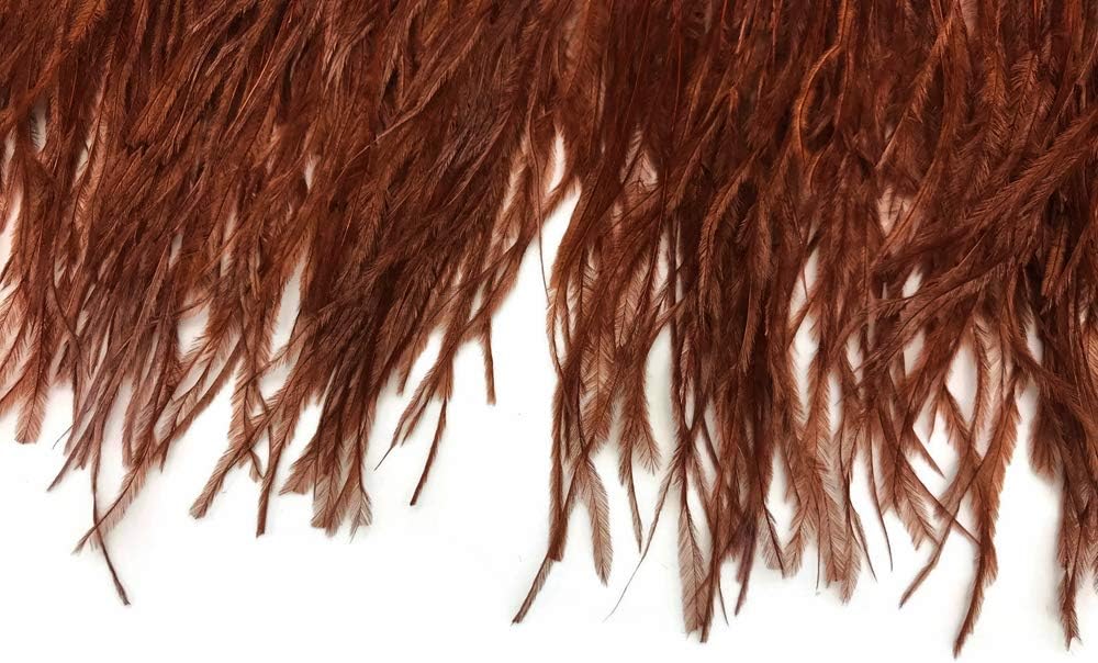 1 Yard - Brown Ostrich Fringe Trim Wholesale Feather (Bulk)