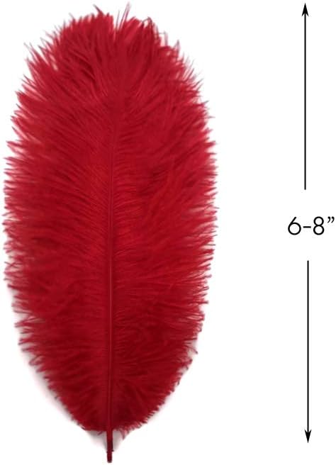 100 Pieces - 6-8" Red Wholesale Ostrich Body Drabs Feathers (Bulk)
