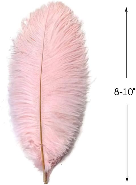 100 Pieces - 8-10" Light Pink Ostrich Dyed Drab Body Wholesale Feathers (Bulk)