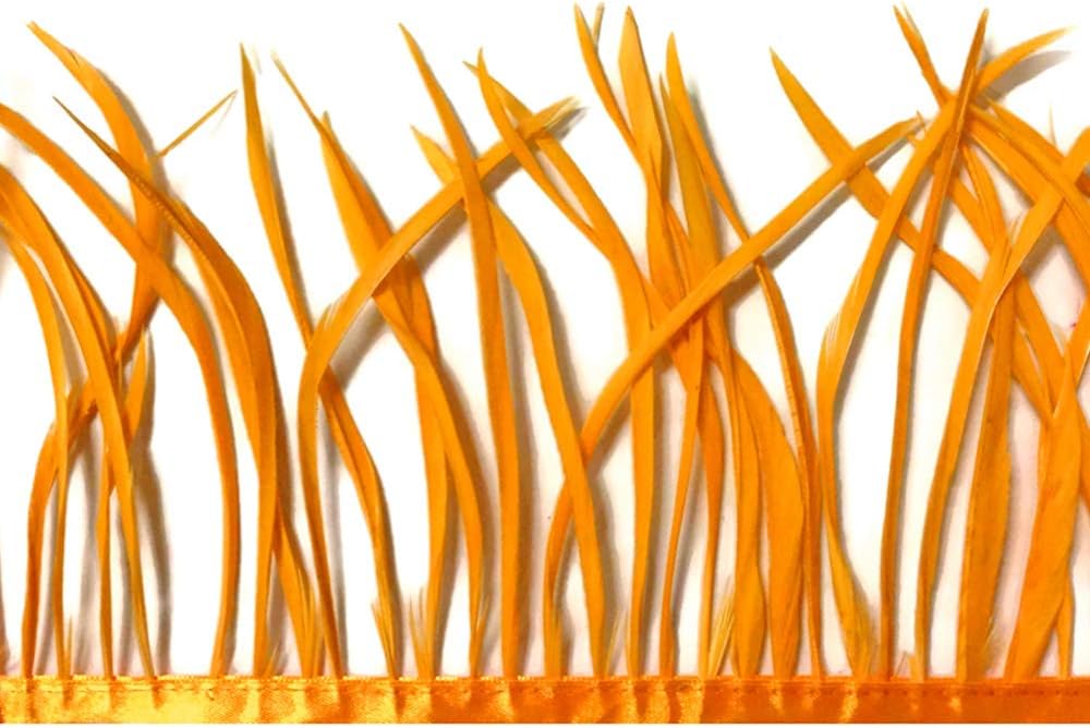 1 Yard - Golden Yellow Goose Biots Stripped Wing Wholesale Feather Trim