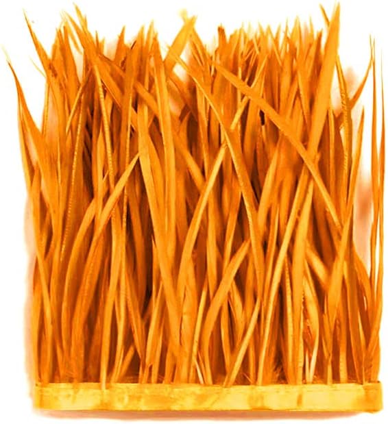1 Yard - Golden Yellow Goose Biots Stripped Wing Wholesale Feather Trim