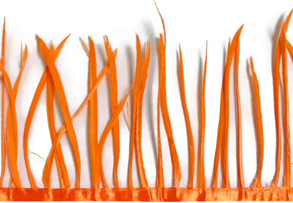 1 Yard - Orange Goose Biots Stripped Wing Wholesale Feather Trim