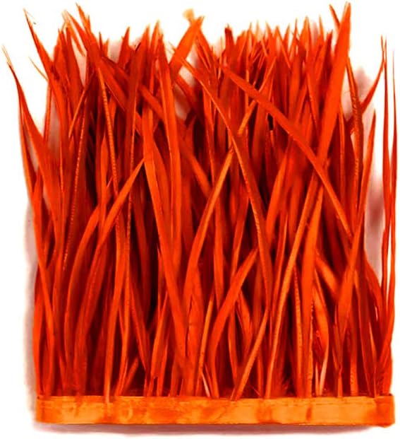 1 Yard - Orange Goose Biots Stripped Wing Wholesale Feather Trim