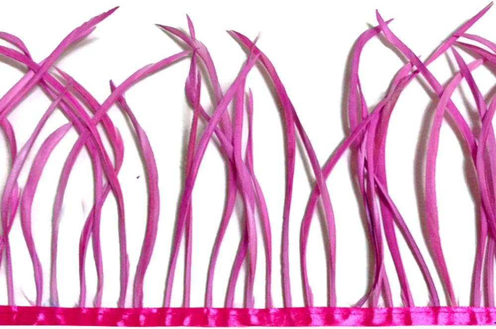 1 Yard - Rose Pink Goose Biots Stripped Wing Wholesale Feather Trim