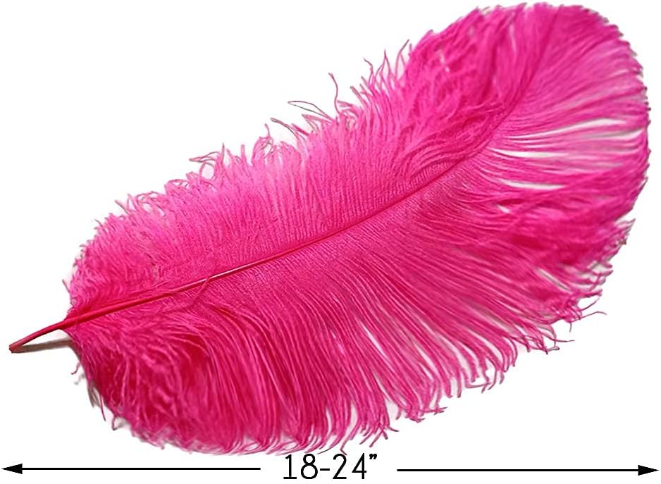 1/2 Lb. - 18-24" Hot Pink Large Ostrich Wing Plume Wholesale Feathers (Bulk)
