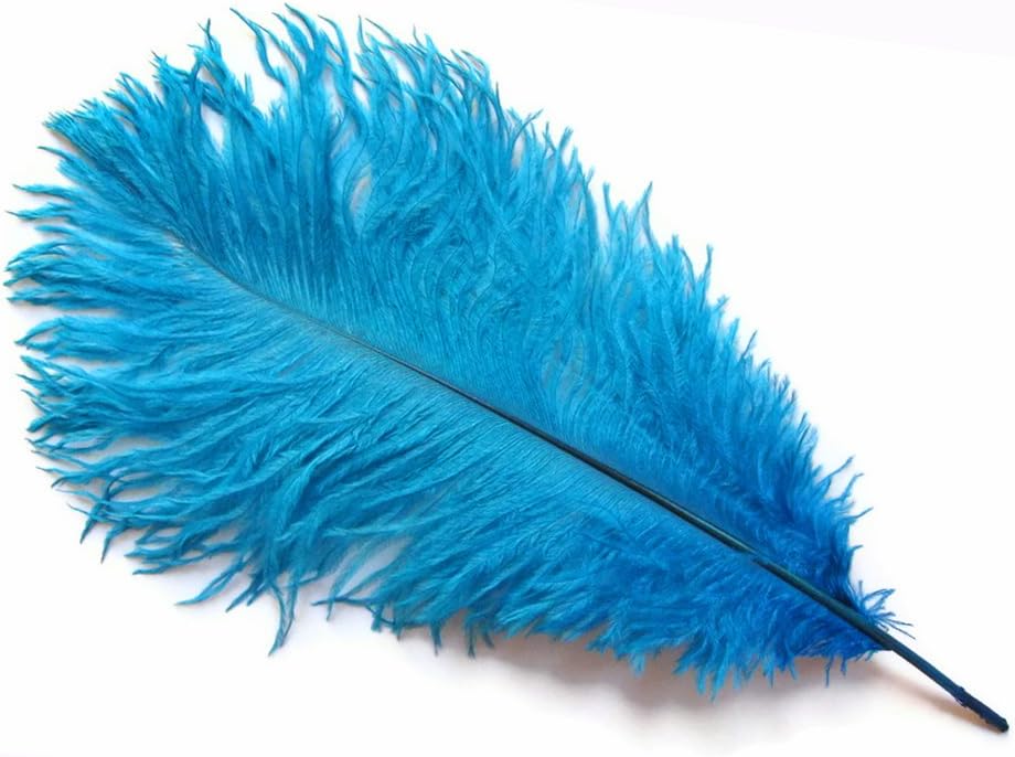 10 Pieces - 6-8" Turquoise Blue Ostrich Dyed Drabs Body Feathers